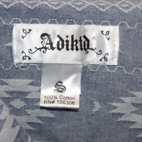 Adiktd Embroidered Western Pearl Snap Shirt Size Small - Picture 4 of 12